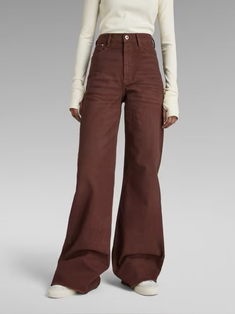 G Star Ultra High Wide Leg Jeans Brown size 27